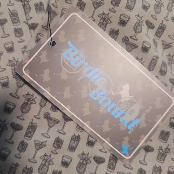 Birdie Bound Golf Pullover Mens XL Gray Cocktail Print 1/4 Zip Pockets Stretch - Picture 7 of 11